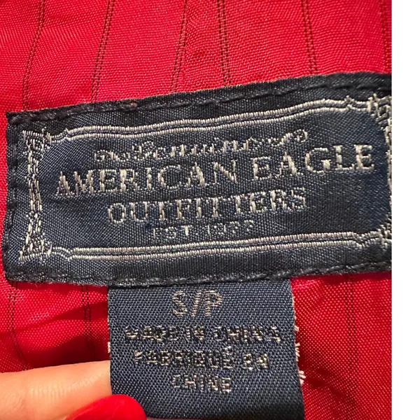 American‎ Eagle Houndstooth Wool Cropped Blazer Jacket Y2K Academia Preppy - Image 4