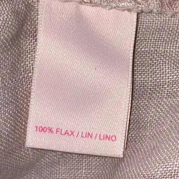 Victoria's Secret Linen Blend‎ Pants Light Pink Flax Drawstring Wide Leg Size 0 - Image 4