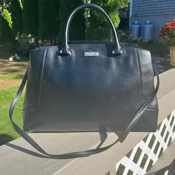 Kate Spade 3 in 1 Large Tote - Crossbody Black Leather - Image 6