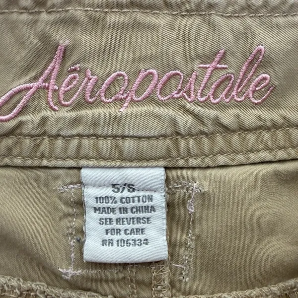 Aeropostale Women's 5/S Khaki Capri Pants Low Rise Utility Cargo Y2K 2000s - Image 13