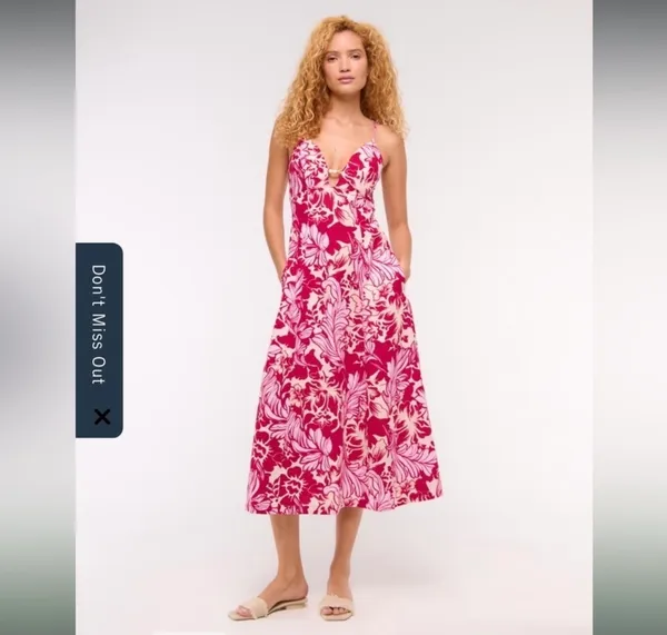 NWT Abercrombie Red Floral Maxi Dress - Image 2
