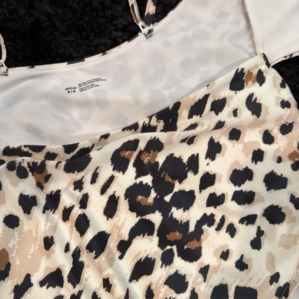 Aerie One Piece Swimsuit M Animal Print Wrap Bow Front Full Coverage - Image 7