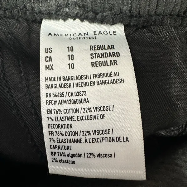 American Eagle Curvy Super High Rise Baggy Wide Leg Corduroy Cargo Pants 10 Gray - Image 7