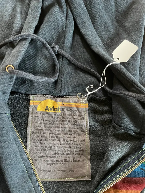 Aviator Nation Brand New Venice Charcoal Zip Hoodie Jacket - Sz L - Image 5