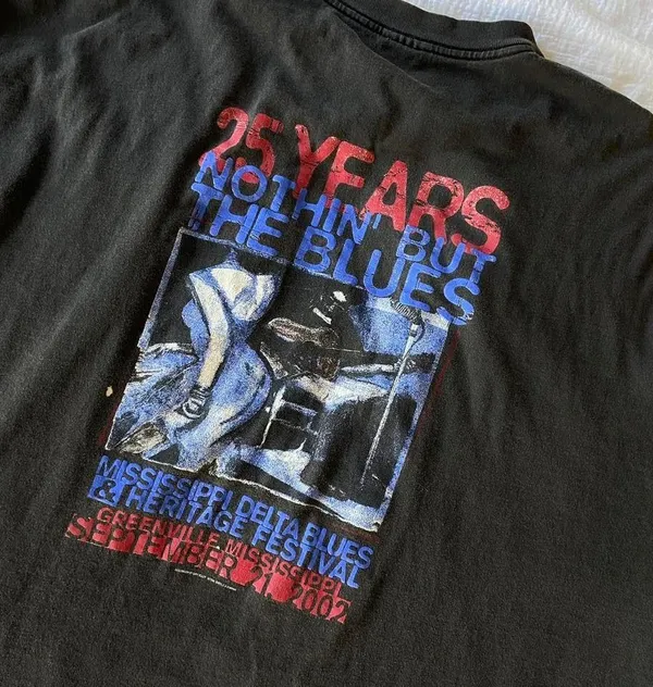 Vintage y2k 25 Years Nothin’ But The Blues 2002 Grunge Graphic T Shirt 🔥 - Image 3