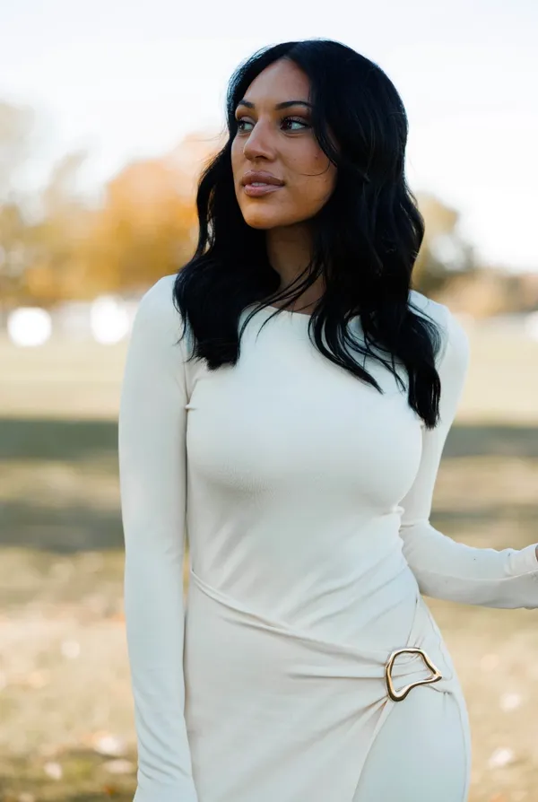 Nude Maxi Dress White - Image 3