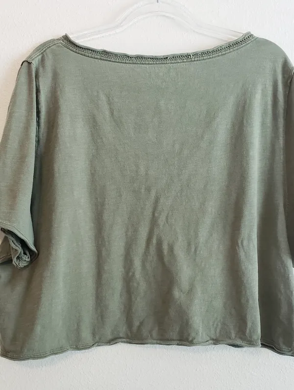 Aerie Cropped V-Neck Line Short Sleeve Tee Shirt - Image 5