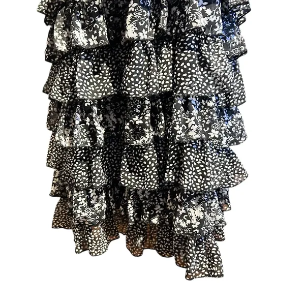 CZ Cover Up Smocked Layered Ruffle Dress Med Boho Chic Fairy Cottage Whimsey - Image 4
