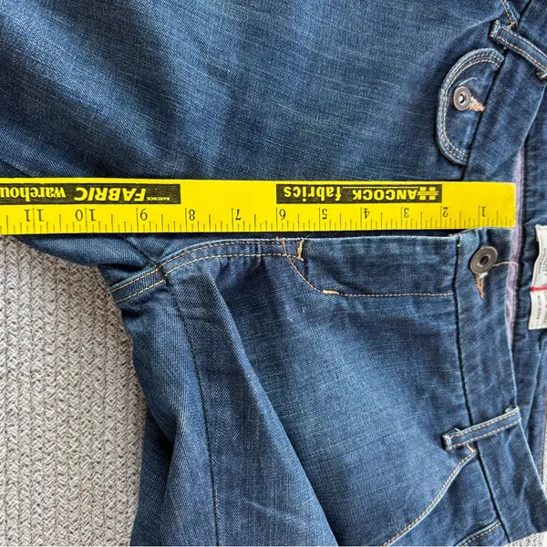 Vintage Old Navy Wide Leg Dark Rinse Denim Mid Rise Flare Wide Leg Jeans Sz 4 - Image 10