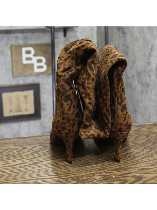 A New Day Womens Justice Boots Animal Print Mid-Calf Light Brown Cheetah 6.5M - Image 5