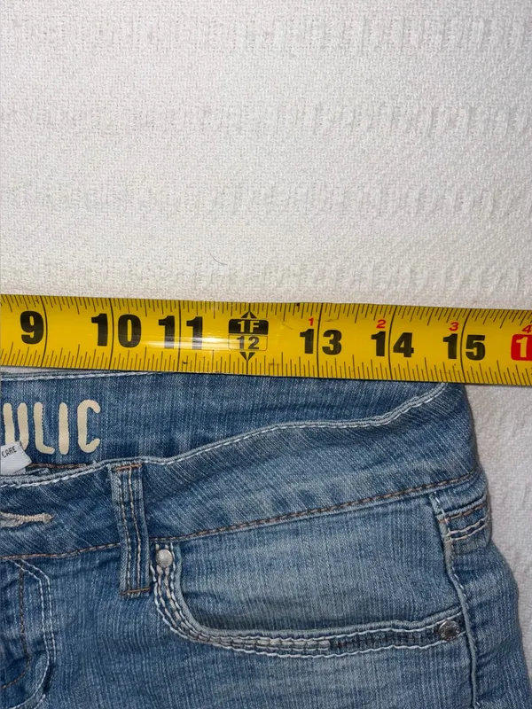 Vintage Hydraulic Y2K Low Rise Micro Mini Denim Shorts Distressed Size 6 2000s - Image 5