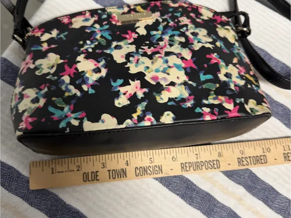 Kate Spade New York Floral Crossbody Bag Black Multi Satchel Purse - Image 5