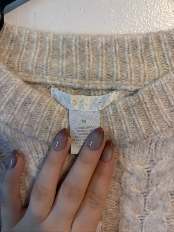 Fringe Cable Knit Sweater - Beige - Image 2