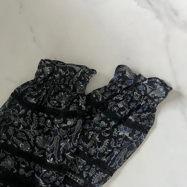 Veronica Beard Penny Silk blouse Floral Lace Sz 6 Romantic Feminine Chic Lux Top - Image 10