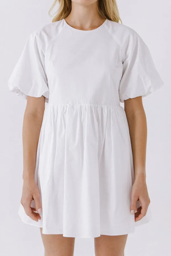 English Factory Short Balloon Sleeve Mini Dress White - Image 2