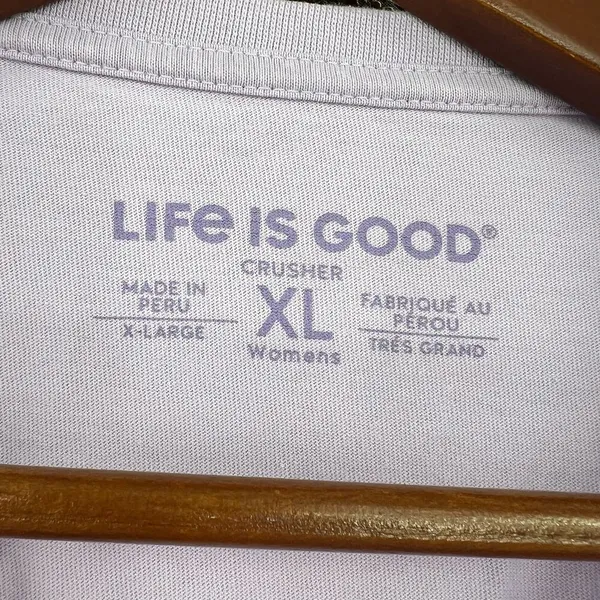 Life is Good Women Short Sleeve Boxy Crusher Tee Freestyle light Purple size XL - Image 6
