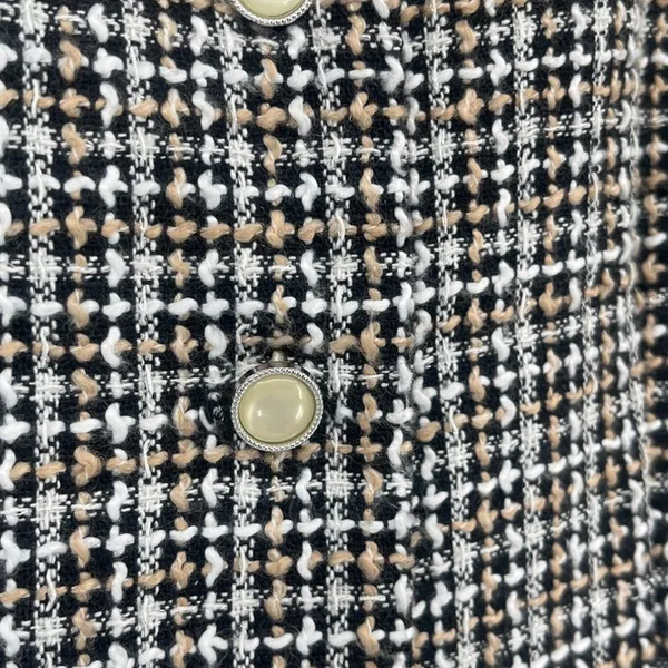Gabby Skye Tweed Dress Sz 4 Ivy Preppy Academia 60s Mod Style Pearl Fringe Trim - Image 5