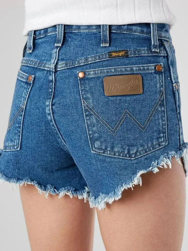 Wrangler Reworked Ultra High-Rise Frayed Denim Shorts - Image 5