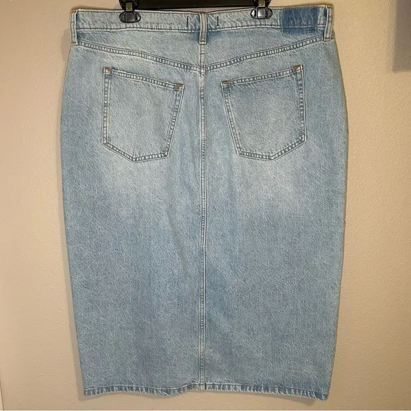 NEW Abercrombie & Fitch front slit denim midi skirt women’s plus size 18 / 34 - Image 6