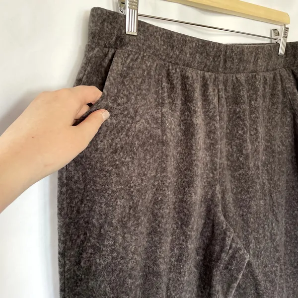 Cuddl Duds‎ gray fleece sweatpants pull on elastic waist pockets women's size L - Image 2