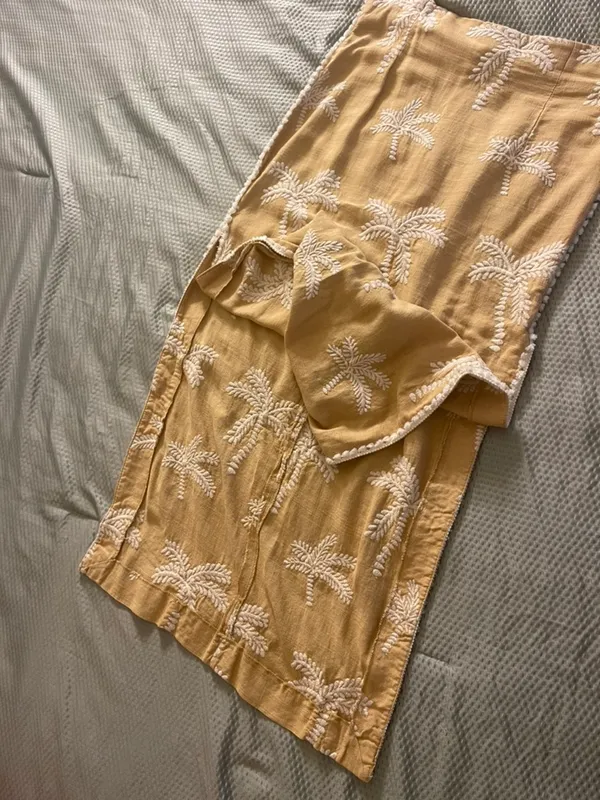 ZARA Linen Blend Set Crop Shirt And Skirt Size M - Image 12