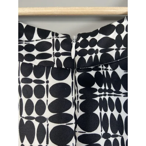 Calvin Klein Black‎ White Pleated Sheath Dress Career Sleeveless Size 8 P Belted - Image 5