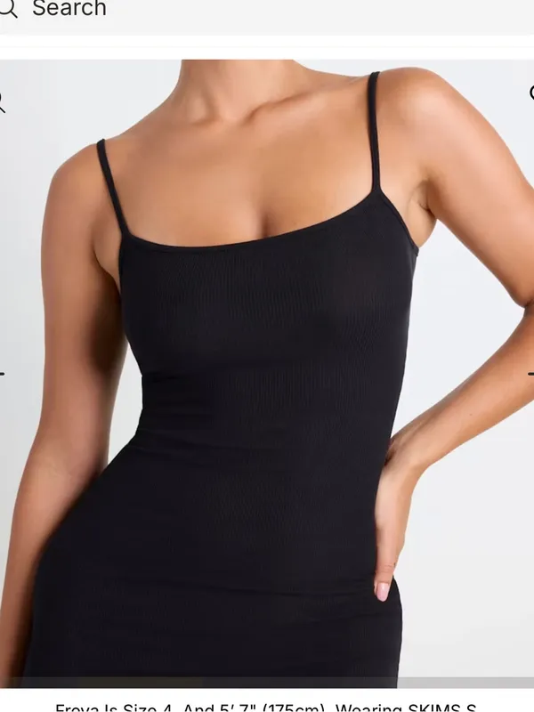 Skims Womens Soft Lounge Midi Dress Grey Soaghetti Strap Lounge Bodycon Comfy - Image 3