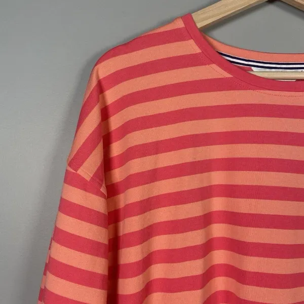 Vineyard Vines 3/4 Sleeve Shirt Pink Orange Stripes Resortwear Women’s M Preppy‎ - Image 2