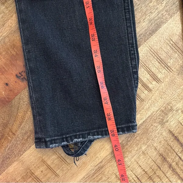 Abercrombie & Fitch‎ Ankle Straight Jeans 27 4 Ultra High Rise Black Distressed - Image 14