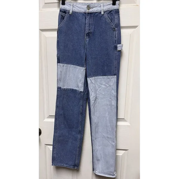 AQB Pacsun Jeans Women's Size 24 Colorblock 90s BF Cargo Carpenter‎ Contrast - Image 5