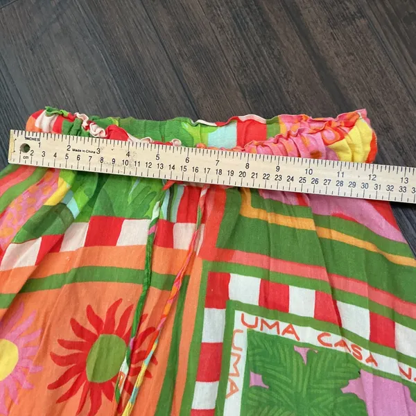 Farm Rio Anthropologie Vibrance Maxi Skirt Multicolor Patchwork XXS Tassel Boho - Image 9
