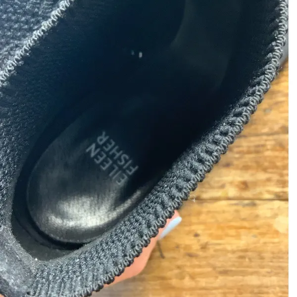EILEEN FISHER Margate Peep Toe Bootie In Midnight‎ Stretch Fabric - Image 6