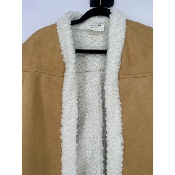 TUCKERNUCK Hyacinth House Tan Faux Suede‎ Shearling Crosby Vest M Boho Western - Image 3