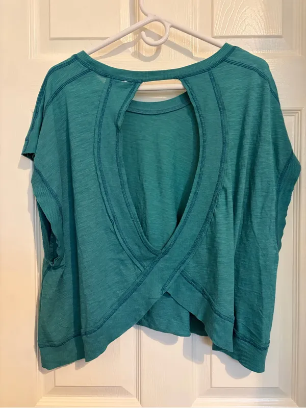 Free people teal My Time open back Tee large - Image 6