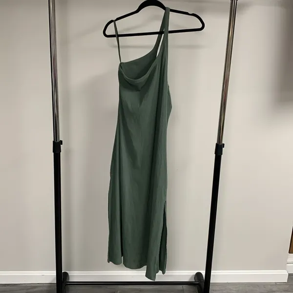 Aerie Ribbed One Shoulder Dress Size L - Image 2