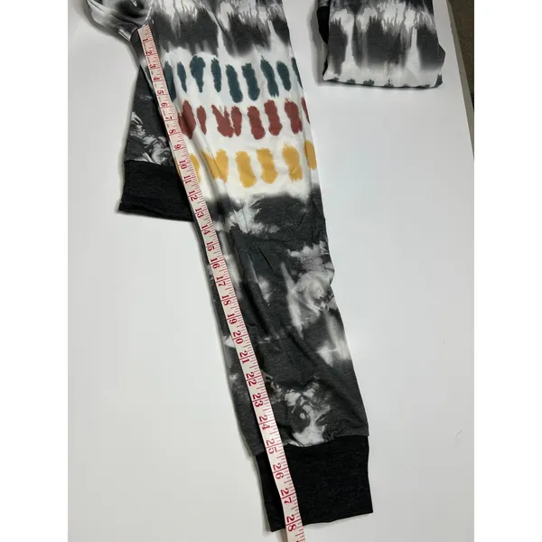 BIBI Tie Dye Lounge Set Women Small Jogger Pants Matching Top Boho Casual Set - Image 11