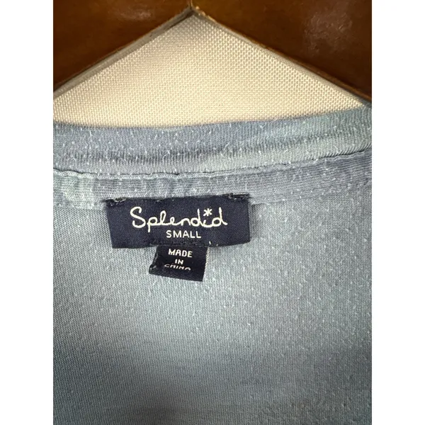 Women’s Splendid Small Grayish Blue Camo T-Shirt - Image 4