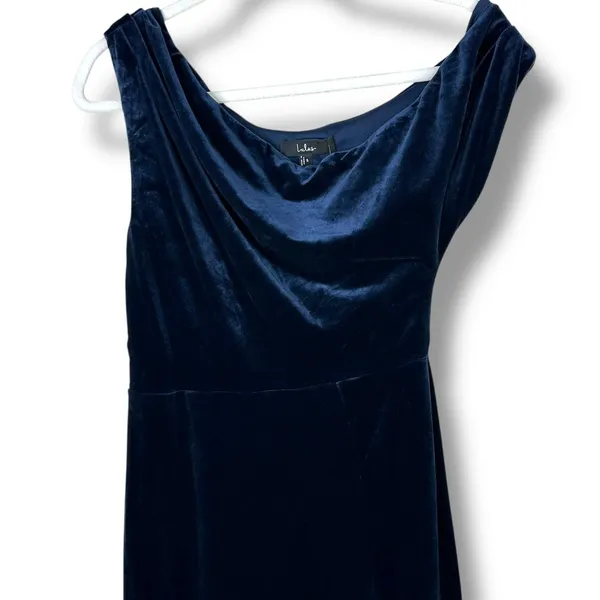 NEW Lulus Coveted Confidence Off-The-Shoulder Velvet Asymmetrical Maxi Dress - Image 6