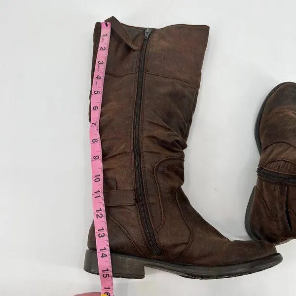 Bare Traps Women's Stiller Riding Boots dark Brown Knee High Buckle Zip size 8 - Image 5