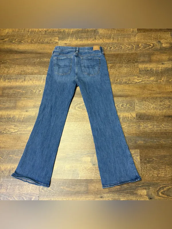 American Eagle Kick Boot Next Level Stretch Jeans Womens 10 Blue Denim - Image 6