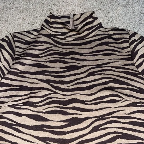 Tuckernuck Ellie Striped Mock‎ Neck Knit Dress Tiger Small - Image 3