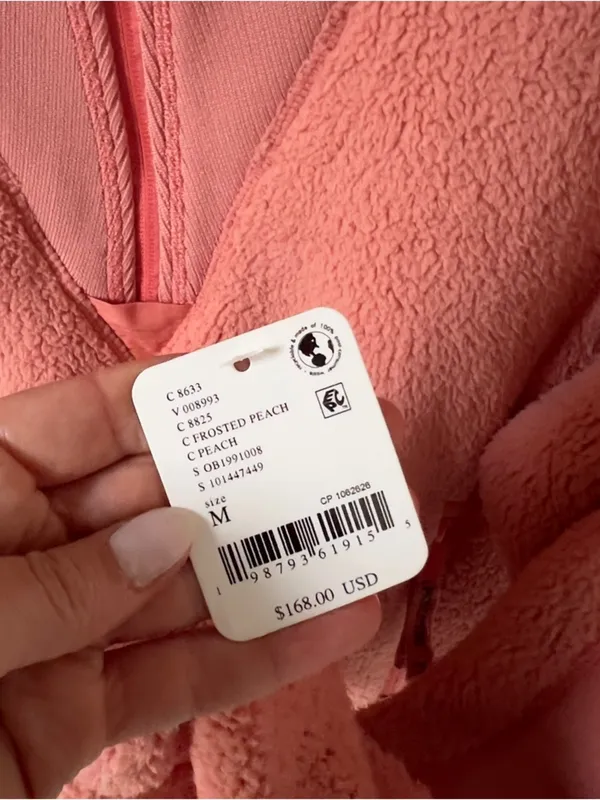NWT Free People Ready Set Rib Fleece Pullover in Frosted Peach - Image 8