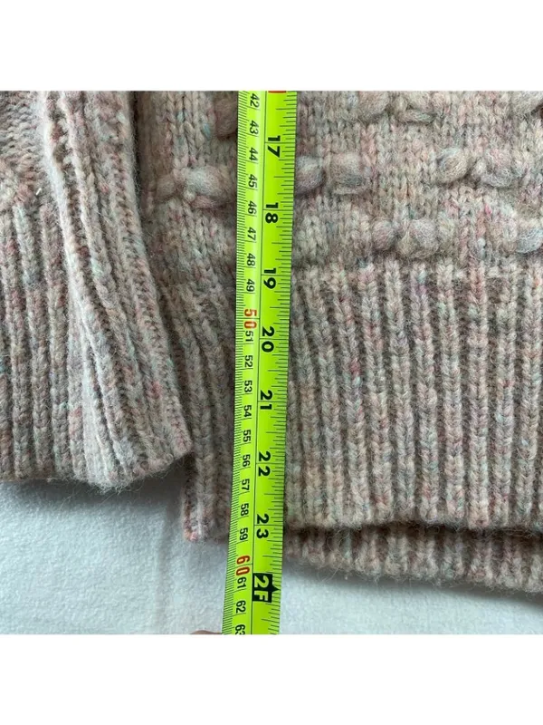 LoveShackFancy blush pink Kingston Sweater Speckled Cable Alpaca Pullover SZ S - Image 6
