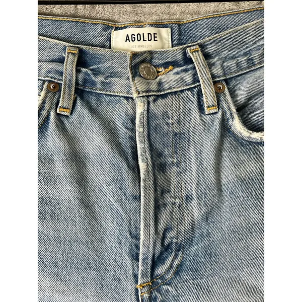 AGOLDE Parker Distressed Cutoff High Rise Denim Shorts Light Wash Size 25 - Image 2