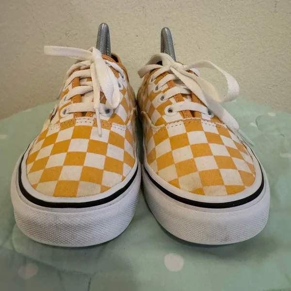 Vans Classic Yellow and White Checkered Sneakers Womens Size 6 - Image 7