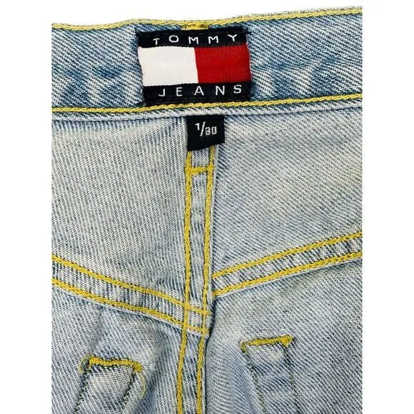 VTG Tommy Hilfiger Classic Woman's Blue Jeans Denim Wash 1/30 100% Cotton‎ 26" - Image 8