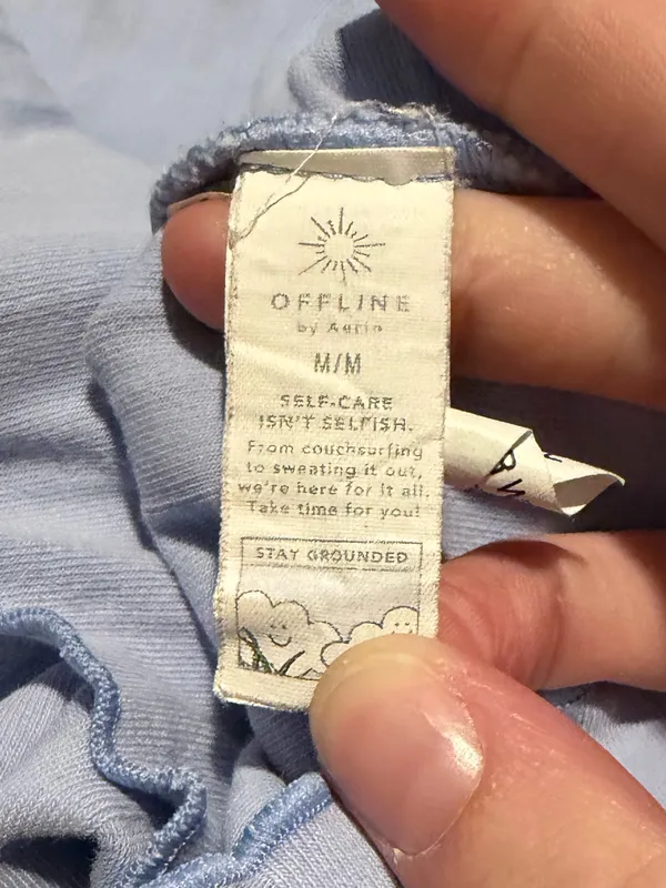 Offline by Aerie Women’s Light Blue Ribbed Cropped Tank Top - Image 3