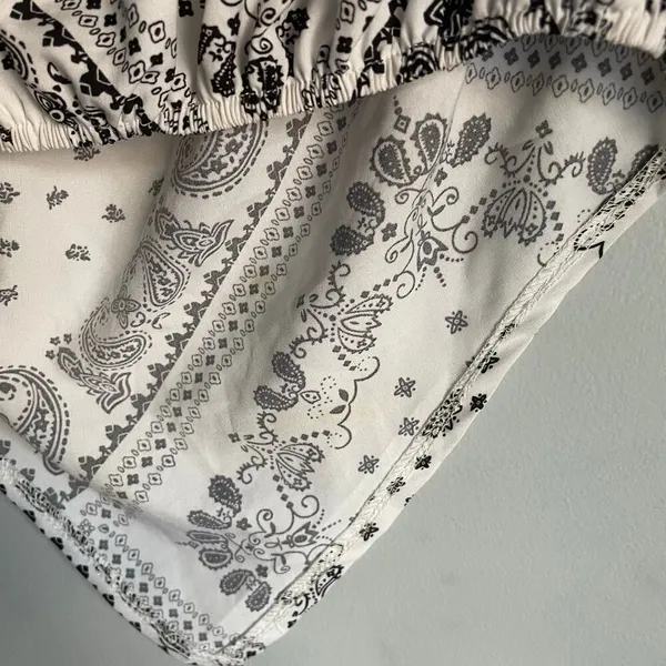 Bandana Top White Black Tube‎ Top Festival EDM Rave Party Country Concert size M - Image 3