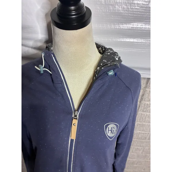 Horseware Ireland Women‎ Blue Full Zip Hoodie Speckled Equestrian Jacket XL - Image 3