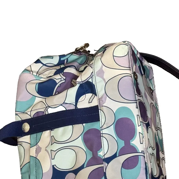 Coach Womens Tote Travel Bag Multicolor Kyra Soho Print F77285‎ Blue Purple Grey - Image 4